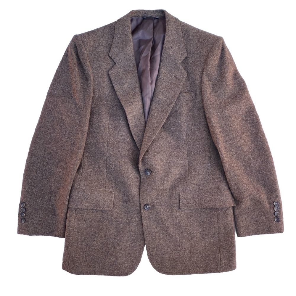 Men’s Vtg Christian Dior Monsieur Two Button Wool Brown Blazer See Measurements